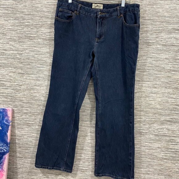 L.L.Bean Vintage Womens Favorite Fit Straight Leg Denim Jeans 12P Petite Blue Co - Picture 1 of 7